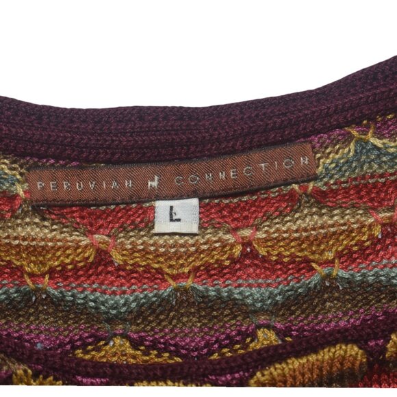 Peruvian Connection Sweater Knit Short Sleeve Top Pima Cotton L - Picture 3 of 8